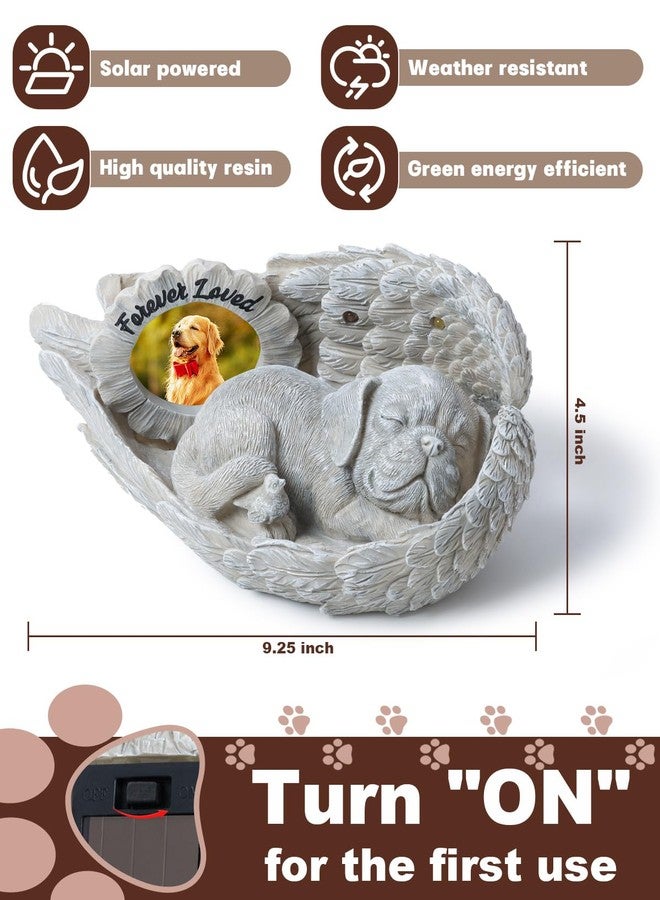 MoDinity Dog Memorial Gift, Angel Memorial Dog Statue with Photo Frame, Forever My Guardian Angel Garden Solar Light Dogs for Pet Memorial Stone - Image 5