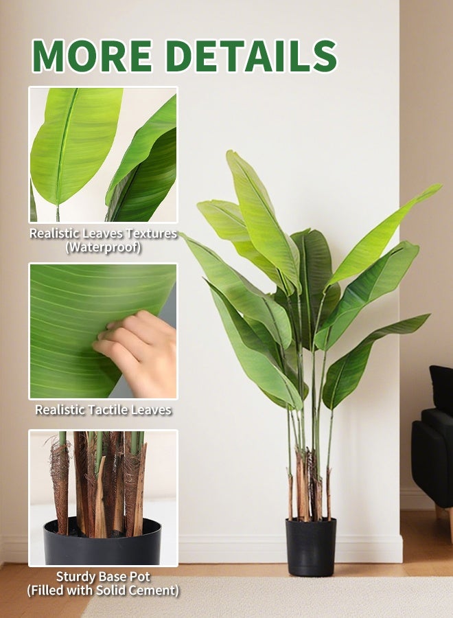 Generic 160cm Artificial Banana Trees, Artificial Bird of Paradise Plant with Pot,for Home Office Living Room Indoor Decor  - Image 3