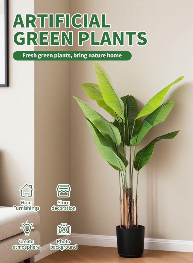 Generic 160cm Artificial Banana Trees, Artificial Bird of Paradise Plant with Pot,for Home Office Living Room Indoor Decor  - Image 2