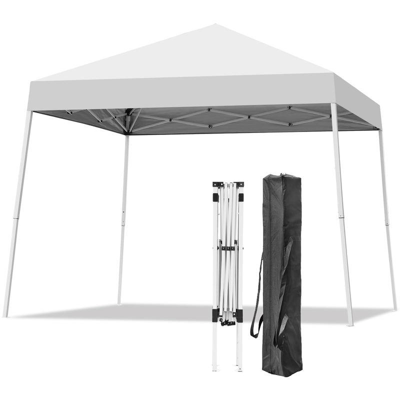 73Hours Canopy Tent, 10X10 FT Pop Up Canopy Outdoor Instant Tent Slant Legs with Carrying Bag, Portable Gazebo Shelter for Patio Deck Garden and Beach - 8X8 FT Canopy Cover (White) - Image 1