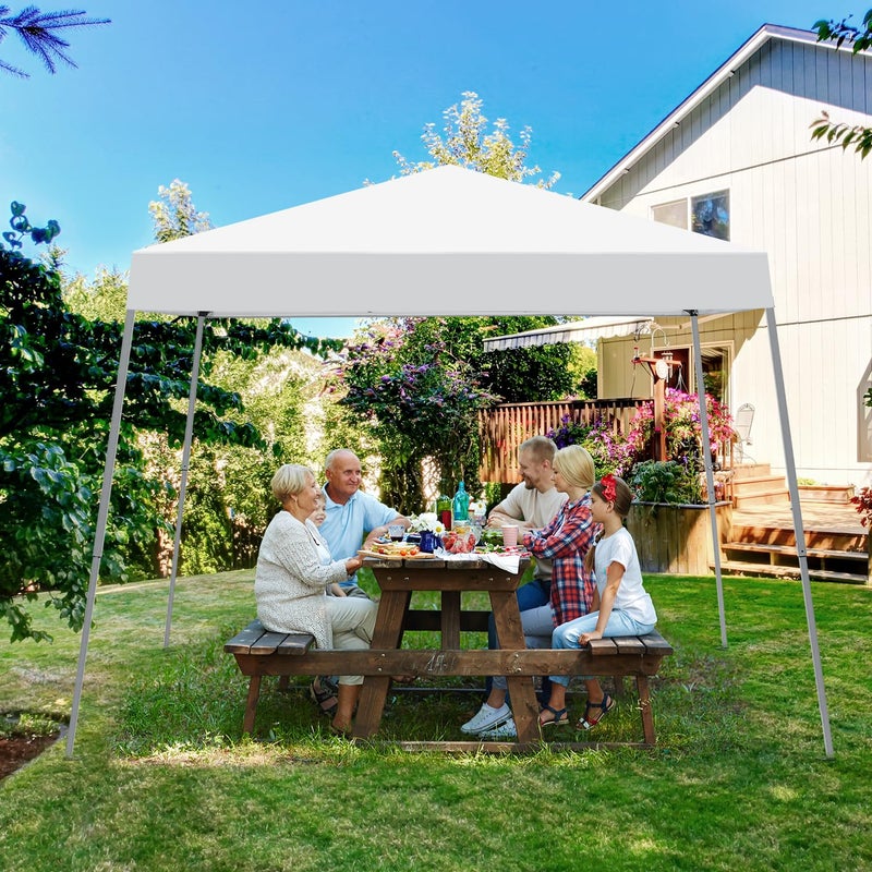 73Hours Canopy Tent, 10X10 FT Pop Up Canopy Outdoor Instant Tent Slant Legs with Carrying Bag, Portable Gazebo Shelter for Patio Deck Garden and Beach - 8X8 FT Canopy Cover (White) - Image 5