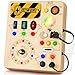 OAKJAR Busy Board Montessori Toys for 1 Year Old Busy Board with 13 Led Light Wooden Toddler Educational Travel Toy 1 Year Old BoyGirl Gifts - Image 2