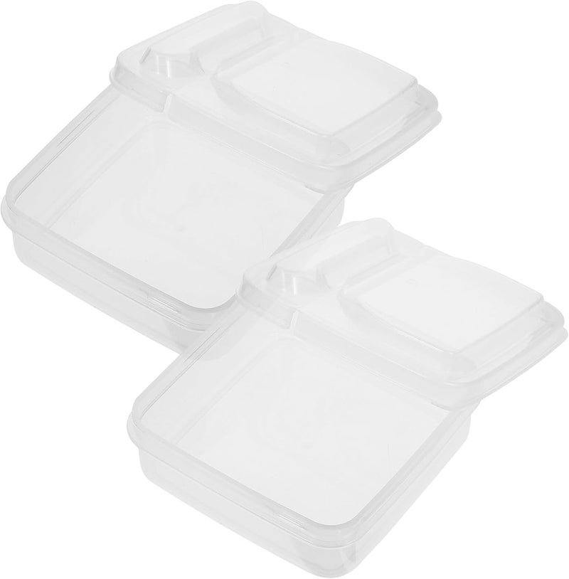 2pcs Cheese Slice Storage Boxes with Flip Lids Airtight Food Fresh-keeping Cases for Refrigerator Butter and Cheese Slices Preservation Kitchen Organizer - Image 1