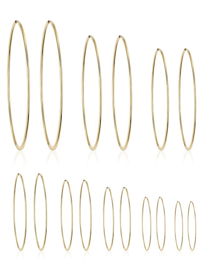 PORI JEWELERS Real Solid 14K Gold 1MMx40MM Round Endless Hoop Earrings -Great for Earrings, Second Hole, Lip, Nose, or Cartilage Piercings - Image 5