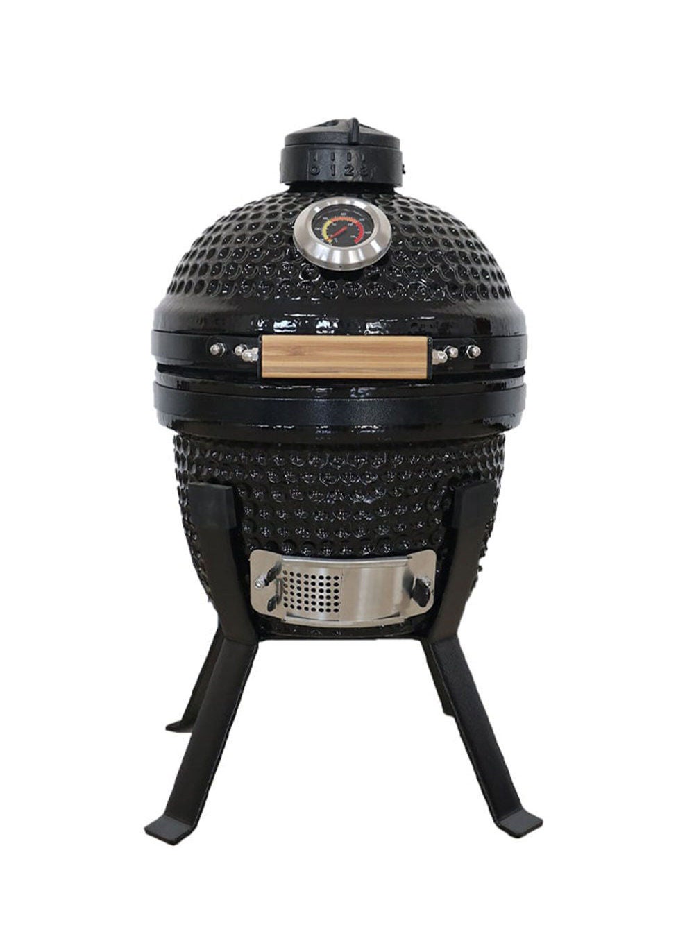 Kamado BONO Picnic 13″ Black – Premium Portable Ceramic Charcoal Grill & Smoker for Outdoor BBQ, Terrace, Picnic, Camping – Compact 32 cm Diameter, All-in-One Grill Oven Smoker, Ideal for Burgers, Steaks, Chicken, Ribs – Lifetime Ceramic Warranty