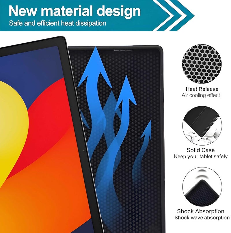 ProElite Keyboard Case Cover for Moto Pad 60 Pro 12.7 inch 2025 Magnetic Detachable Wireless Bluetooth Keyboard for Moto Pad 60 Pro 12.7 inch 2025 with Built-in 7-Colors Backlit, Dark Blue - Image 3