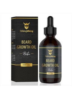 Beard Growth Oil with Biotin – Thickening and Conditioning Beard Oil - All Natural Beard Growth Serum Promotes Facial Hair Growth for Men, Sandalwood
