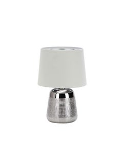 Micasa 60W E27 Ceramic Table Lamp Silver and White 30 x 20 x 20 cm FH4312-1 