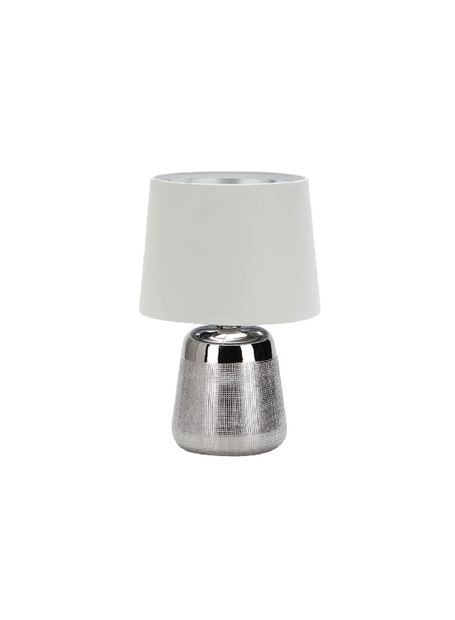 Micasa 60W E27 Ceramic Table Lamp Silver and White 30 x 20 x 20 cm FH4312-1