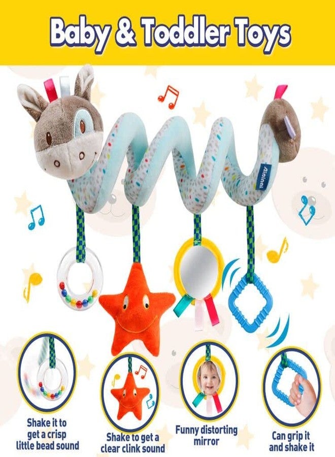 GKDOMS Baby Car Seat Toys Activity Stroller Toy for Boys Girls 0 3 6 9 10 12 Months, Spiral Hanging Plush Toys, Baby Shower Thank You Gifts - Image 3