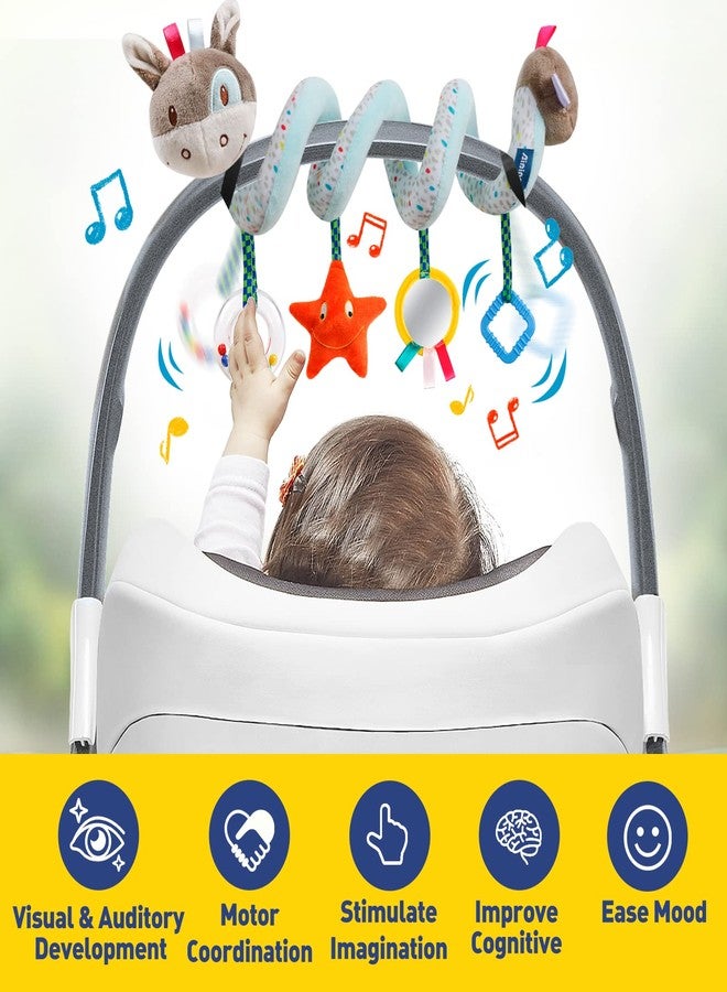 GKDOMS Baby Car Seat Toys Activity Stroller Toy for Boys Girls 0 3 6 9 10 12 Months, Spiral Hanging Plush Toys, Baby Shower Thank You Gifts - Image 4