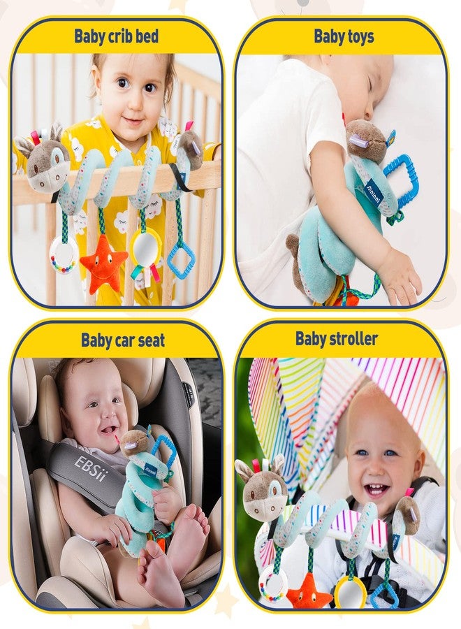 GKDOMS Baby Car Seat Toys Activity Stroller Toy for Boys Girls 0 3 6 9 10 12 Months, Spiral Hanging Plush Toys, Baby Shower Thank You Gifts - Image 2