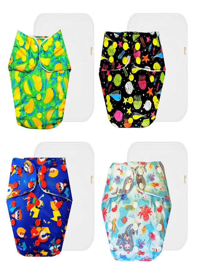 حفاضات دمبلدو القماشية الممتازة مع حشوة قطنية (عبوة من 4) | شعور بالجفاف والراحة | وسادة ماصة من 6 طبقات | مناسبة للسفر | موثوق بها من قبل الأمهات | من 3 أشهر إلى 3 سنوات | للجنسين - Image 1