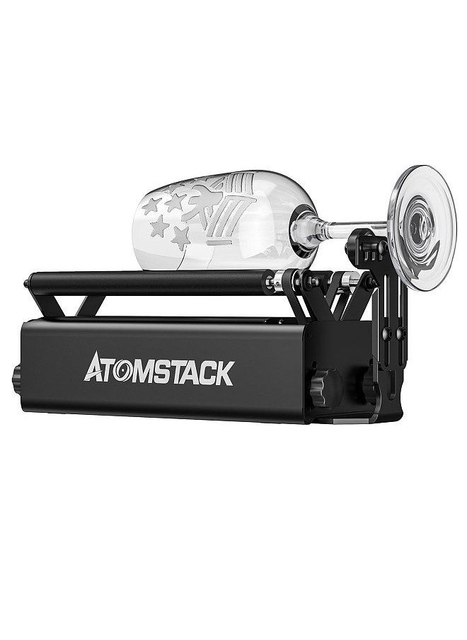 ATOMSTACK - R3 PRO Roller for Cylindrical Irregular Objects with 360° Rotating Engraving Axis 8 Angle Adjustments Support Frame Engraving Diameter As Small As 4MM Compatible with 95% of Laser Engraving Machines - Image 1