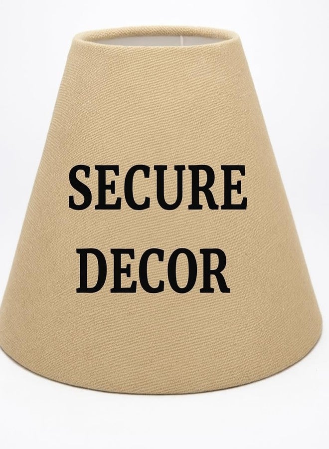 غطاء مصباح مخروطي من الجوت الطبيعي من SECURE DECOR مع قماش قطني لمصابيح الطاولة والأرضية - لمسة ديكور ريفية مصنوعة يدويًا - صديق للبيئة ومتين، يناسب حوامل المصابيح القياسية، تصميم كلاسيكي - Image 3