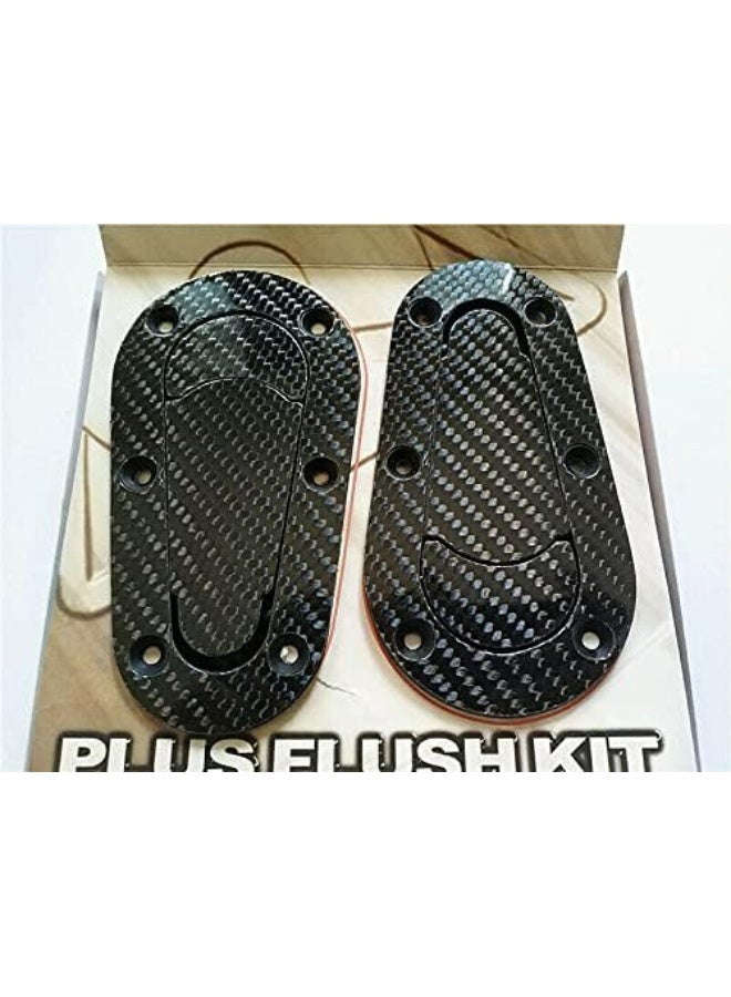 TEAMWILL Carbon Fiber Racing Car Bonnet Plus Flush Mount Hood Latch Steel Pin Locking Kit - Image 5