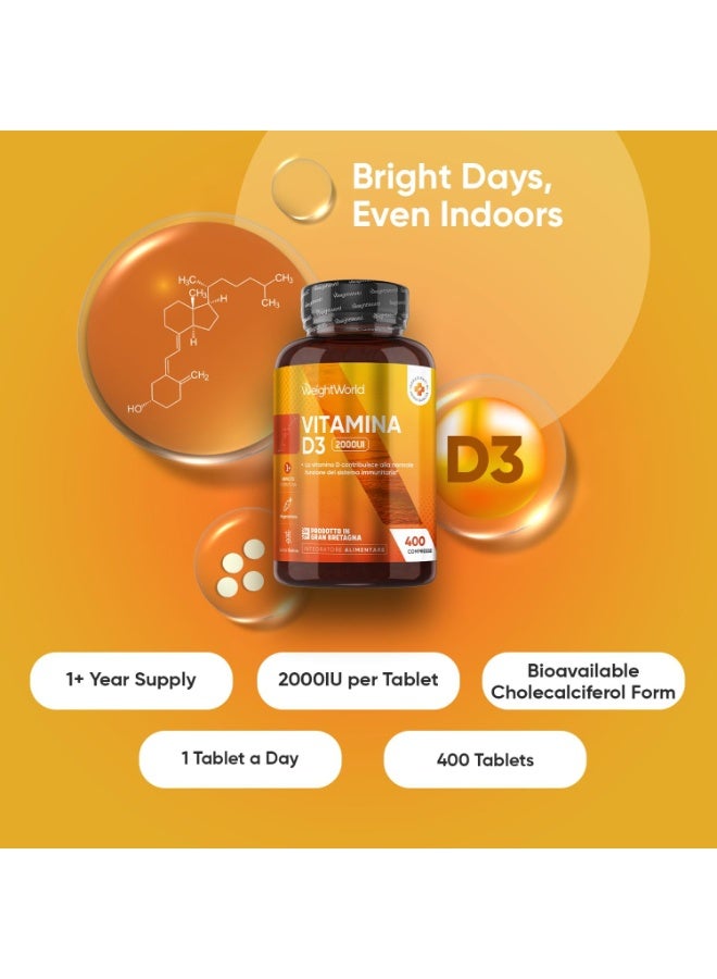 WeightWorld أقراص فيتامين د3 بقوة عالية 4000 وحدة دولية - مكمل غذائي، 400 قرص - Image 2