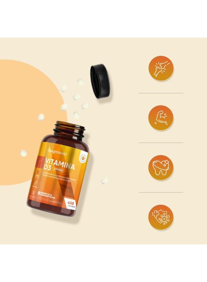 WeightWorld أقراص فيتامين د3 بقوة عالية 4000 وحدة دولية - مكمل غذائي، 400 قرص - Image 3