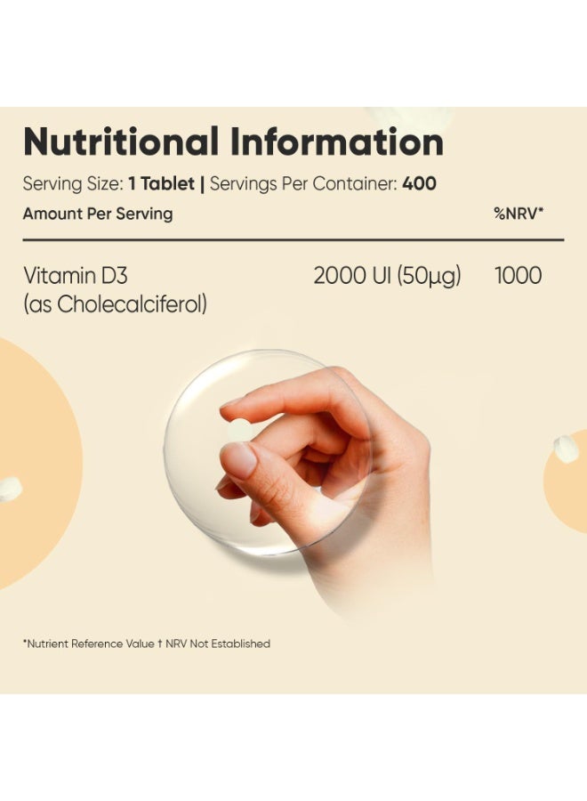 WeightWorld أقراص فيتامين د3 بقوة عالية 4000 وحدة دولية - مكمل غذائي، 400 قرص - Image 4