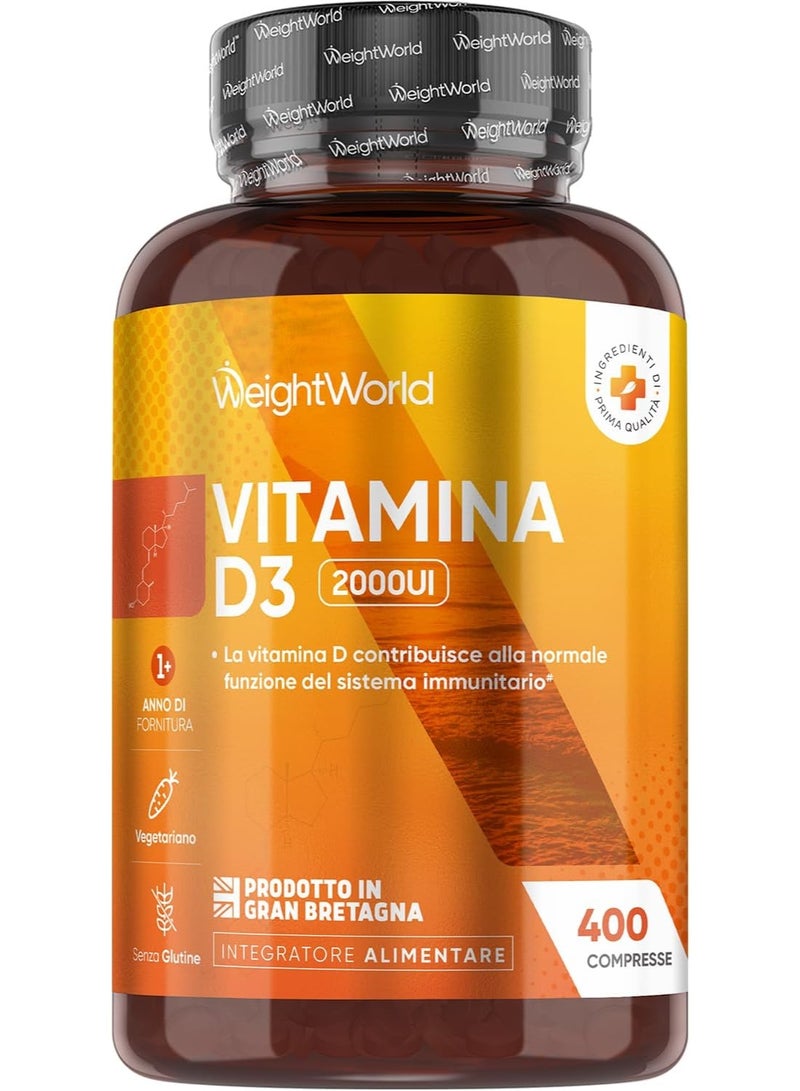 WeightWorld أقراص فيتامين د3 بقوة عالية 4000 وحدة دولية - مكمل غذائي، 400 قرص - Image 1