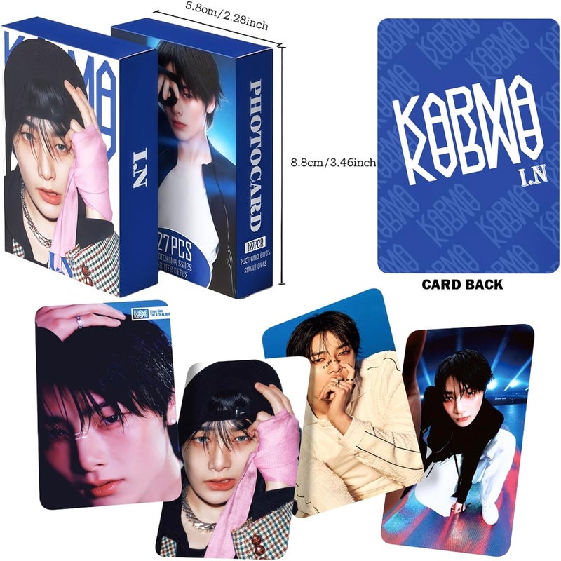 PYAJUU Stray Kids KARMA Photocards 127PCS KARMA Album Photo Card Set Stray Kids The 4th Album Merch 55 PCS Photocard and 72 PCS Stickers Gift for STAY Straykids 2025 Gift Set (I.N) - Image 4