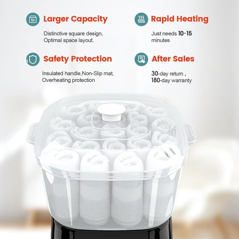 StateRiver Hot Towel Warmer, Rapid Heating Towel Steamer for Facials can Hold 12 Mini Wet Towels, Portable Mini Towel Warmer for Bathroom,Spa and Salon. - Image 2
