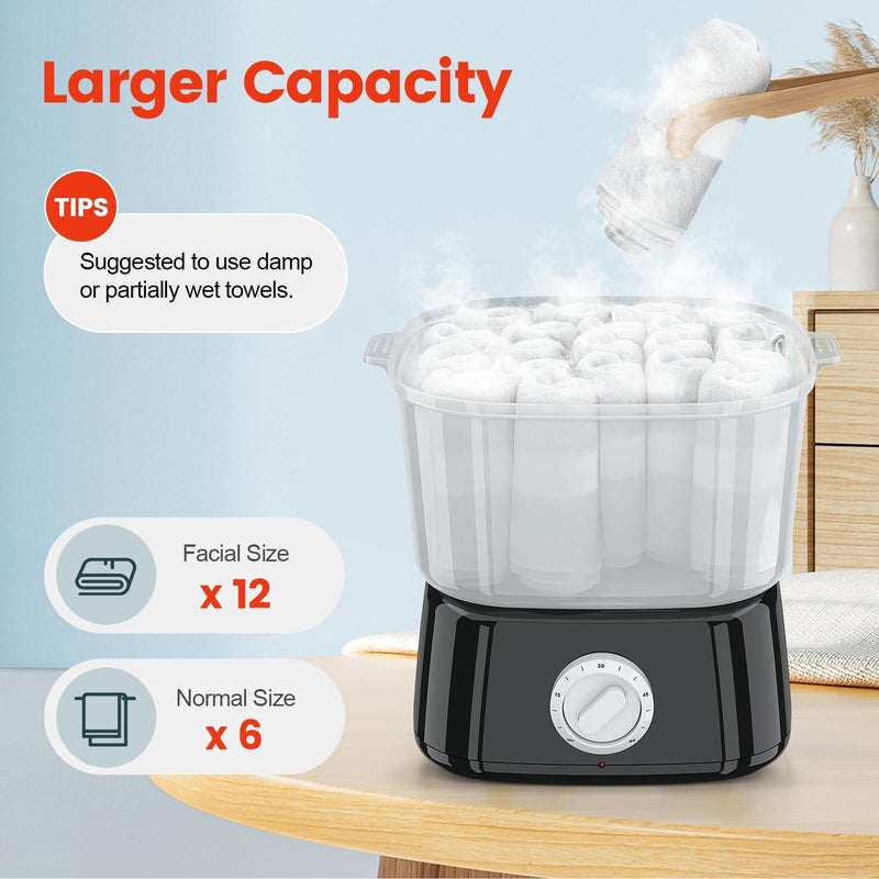 StateRiver Hot Towel Warmer, Rapid Heating Towel Steamer for Facials can Hold 12 Mini Wet Towels, Portable Mini Towel Warmer for Bathroom,Spa and Salon. - Image 4