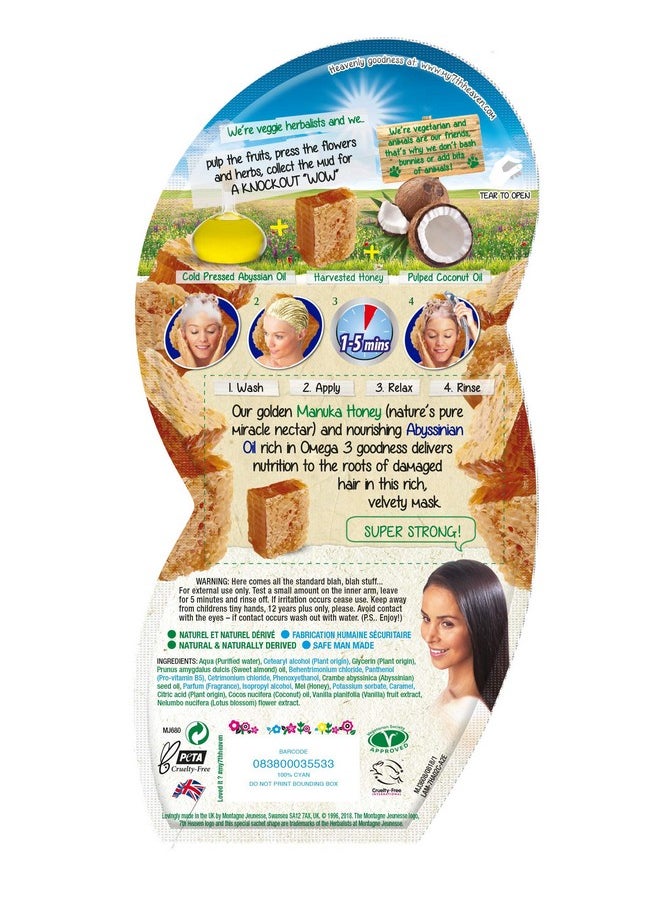 7th Heaven - Manuka Honey Hair Mask And Root Rescue Mask With Pulped Coconut Oil And Cold Pressed Abyssian Oil To Strengthen Damaged Roots Ideal For Dry Hair Pack Of 2 - Image 1