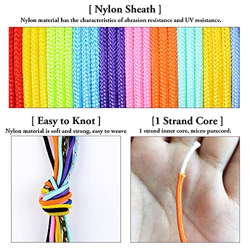 MONOBIN Micro Paracord Kit with Instructions, 10 Colors 20FT 2MM Paracord Combo Kit with Beads for Making Bracelets, Lanyards - Image 3