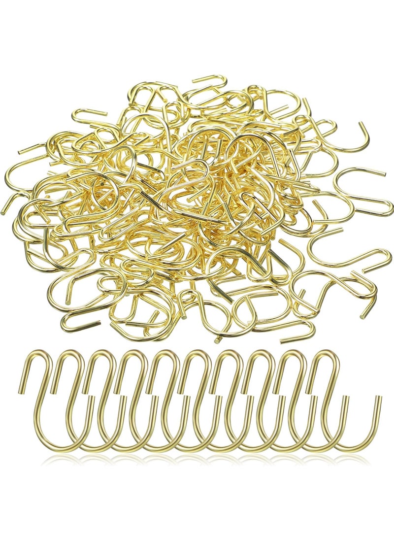 Sratte Sratte 120 Pieces Small S Hooks for Hanging Heavy Duty Mini S Shaped Metal Hook Hanger Ornament Storage Hooks for Plants DIY Craft Hanging Pot Jewelry Key Chain Tags KitchenwareGold 1 Inch  - Image 1