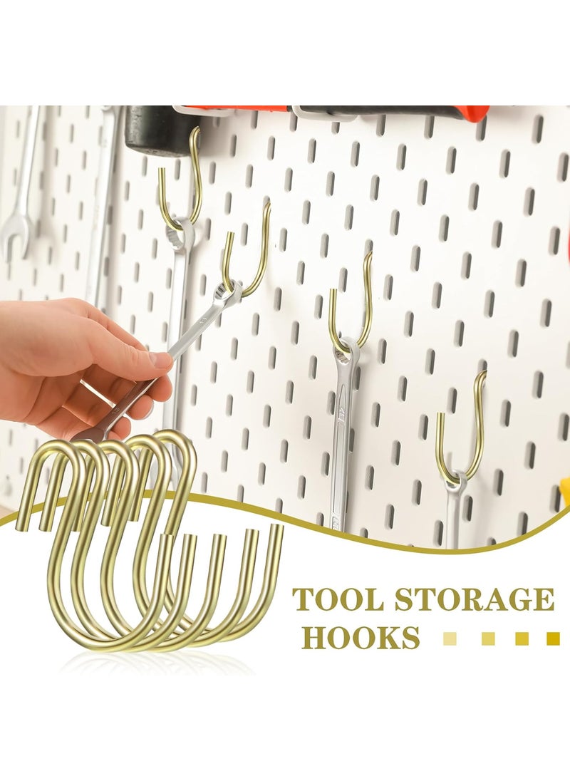 Sratte Sratte 120 Pieces Small S Hooks for Hanging Heavy Duty Mini S Shaped Metal Hook Hanger Ornament Storage Hooks for Plants DIY Craft Hanging Pot Jewelry Key Chain Tags KitchenwareGold 1 Inch  - Image 5