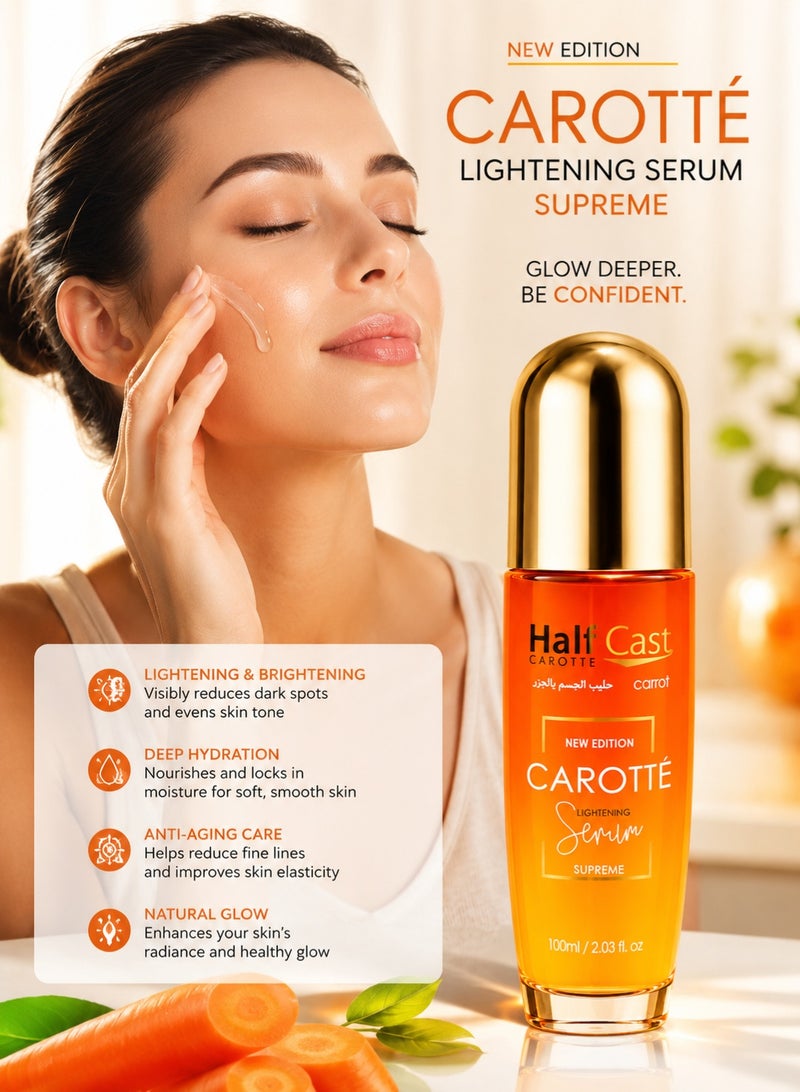 CAROTE Half Cast Carotté Lightening Serum Supreme – Skin Brightening & Hydrating Serum 100ml - Image 2
