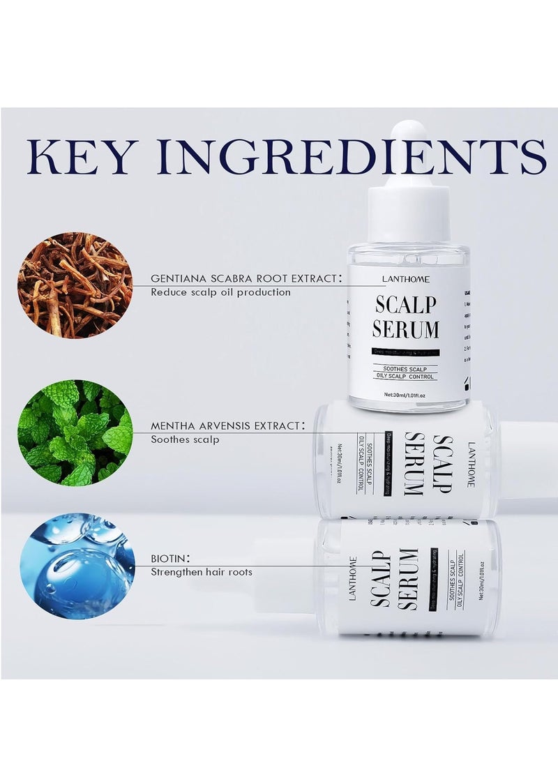 لانثوم العناية بفروة الرأس خلاصة مهدئة ، خلاصة فروة الرأس النعناع المرطبة ، تساعد على منع جفاف فروة الرأس وتقوية الشعر ، تنعش وتغذي فروة الرأس ، تمنع تساقط الشعر ، تتحكم في الزيوت خلاصة فروة الرأس المهدئة 30 مل - Image 2