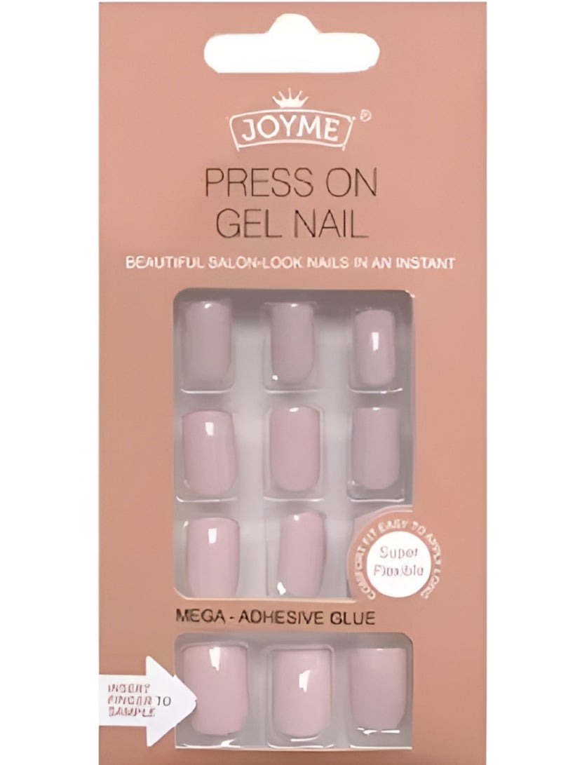 JOYME 24-Piece Pack Press On Full Cover Nails Glue Free Convenience Light Pink - Image 3