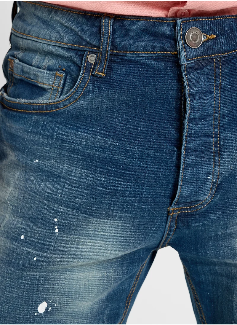 برايف سول Denim Skinny Fit  Washed Jeans