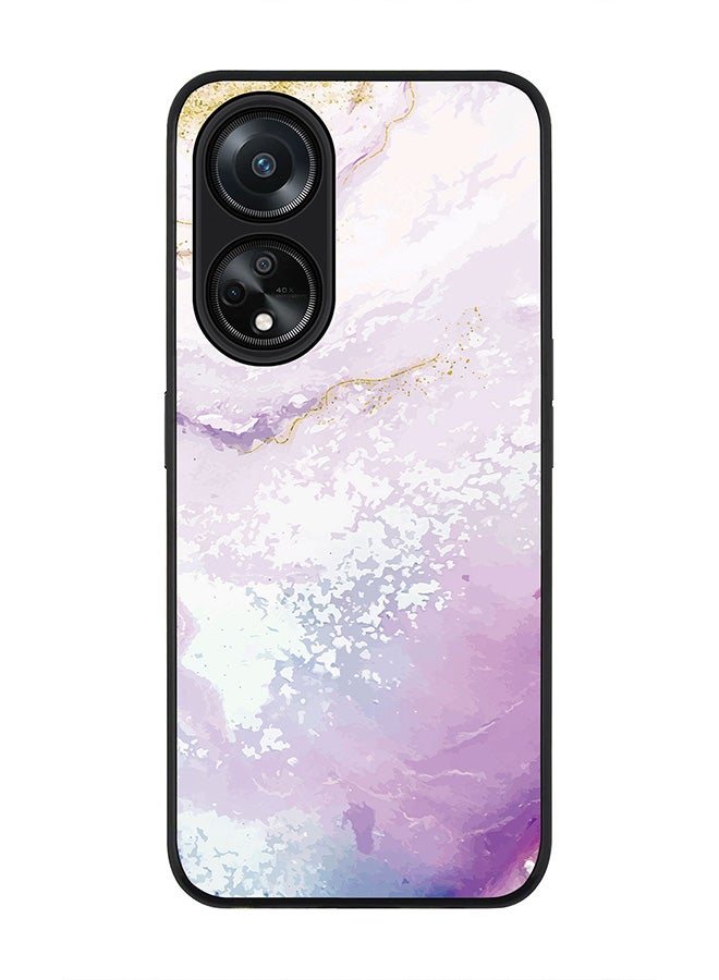 Stylizedd Rugged Black edge case for Oppo A98 5G, Slim fit Soft Case Flexible Rubber Edges Anti Drop TPU Gel Thin Cover- Marble Print Marine - Image 1