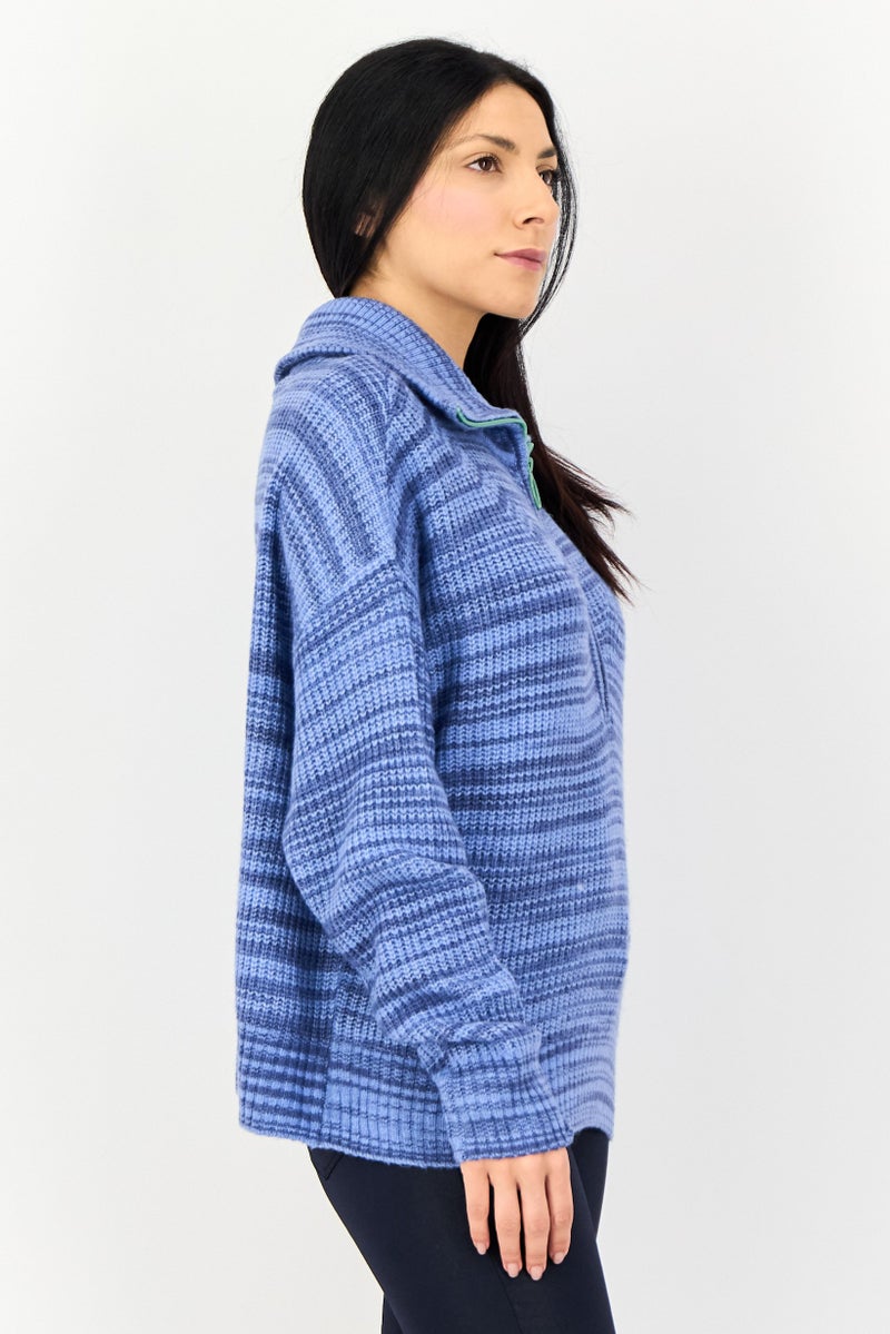 Aerie Women Turtle Neck Knitted Sweater, Multicolor - Image 2