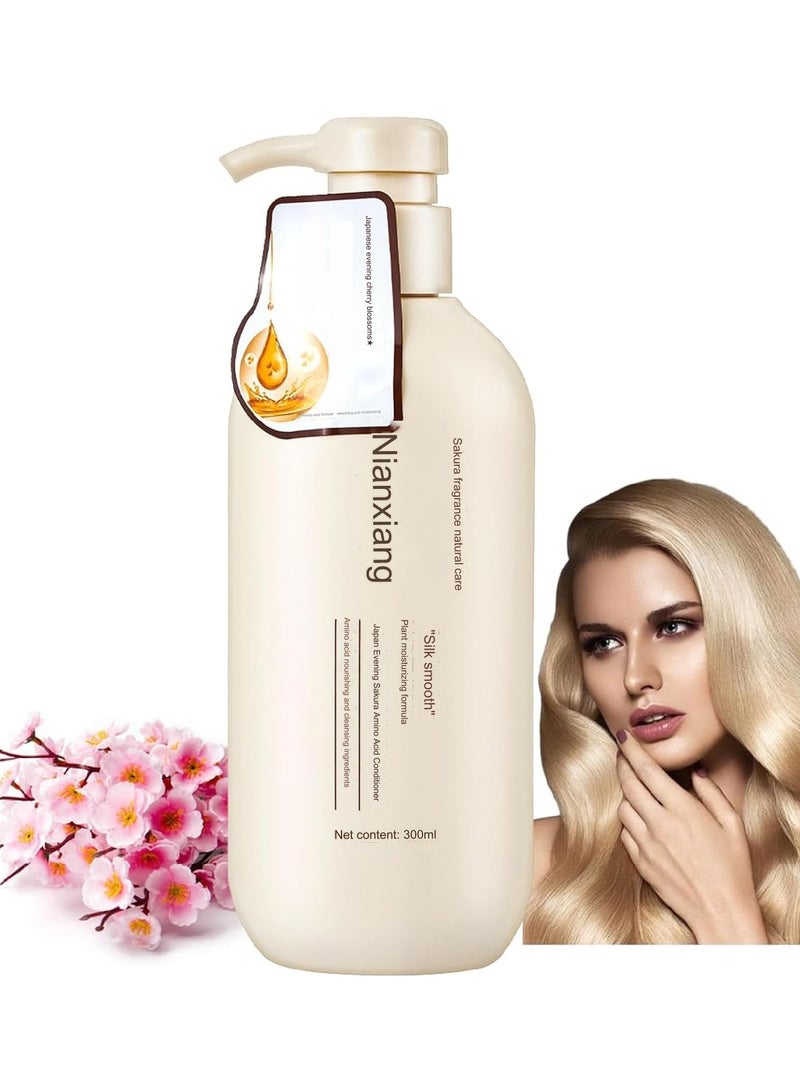 DubaiGallery 300 مل شامبو ساكورا الياباني | شامبو وبلسم ساكورا الياباني | شامبو ساكورا المغذي لفروة الرأس شامبو اليابان | شامبو الأحماض الأمينية ساكورا الياباني المسائي لتكثيف الشعر الجاف التالف - Image 2