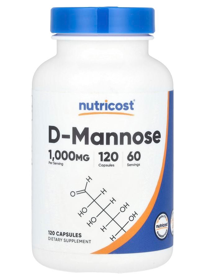 D-Mannose 1000 mg 120 Capsules (500 mg Per Capsule)