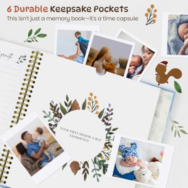 Keepsake Memory Book for Baby Boy Girl, Timeless First 5 Year Milestone Book to Record Every Event from Birth to Age 5 Gender Neutral Baby Journal Scrapbook Album for Ideal Baby ShowerPregnancy Gift - Image 2