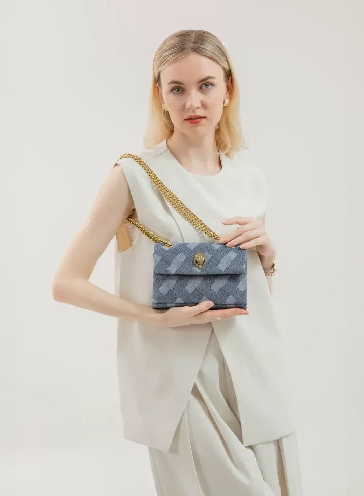 Kurt Geiger Ladies' gold chain shoulder bag,crossbody bag, fashionable small square bag,versatile casual bag,dinner handbag - Image 2