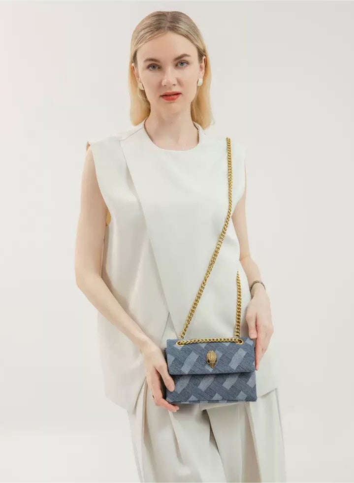 Kurt Geiger Ladies' gold chain shoulder bag,crossbody bag, fashionable small square bag,versatile casual bag,dinner handbag - Image 3