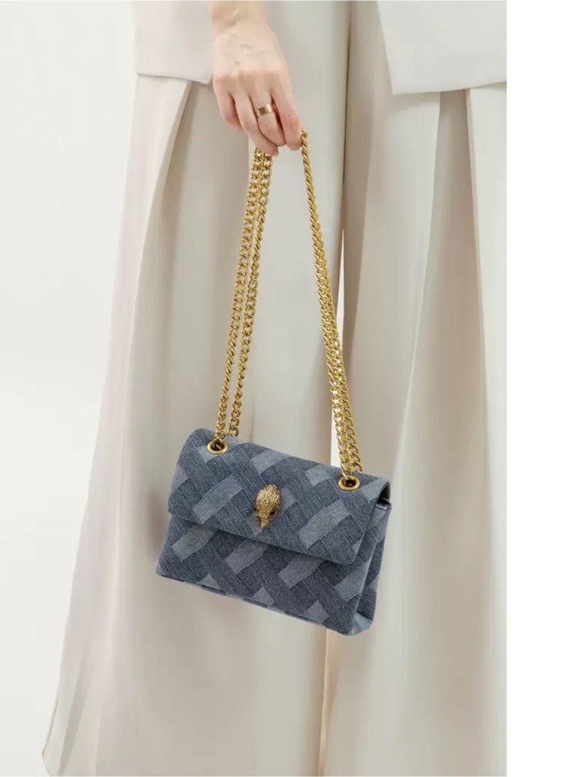 Kurt Geiger Ladies' gold chain shoulder bag,crossbody bag, fashionable small square bag,versatile casual bag,dinner handbag - Image 4