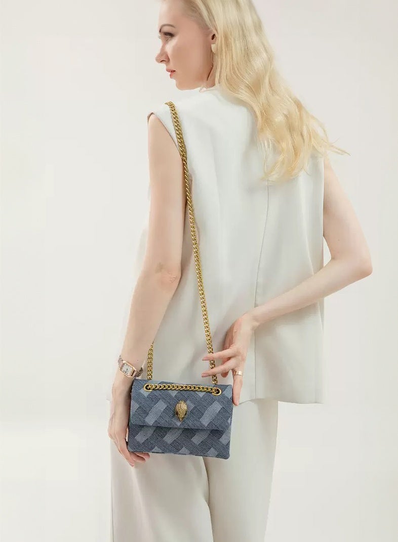 Kurt Geiger Ladies' gold chain shoulder bag,crossbody bag, fashionable small square bag,versatile casual bag,dinner handbag - Image 5