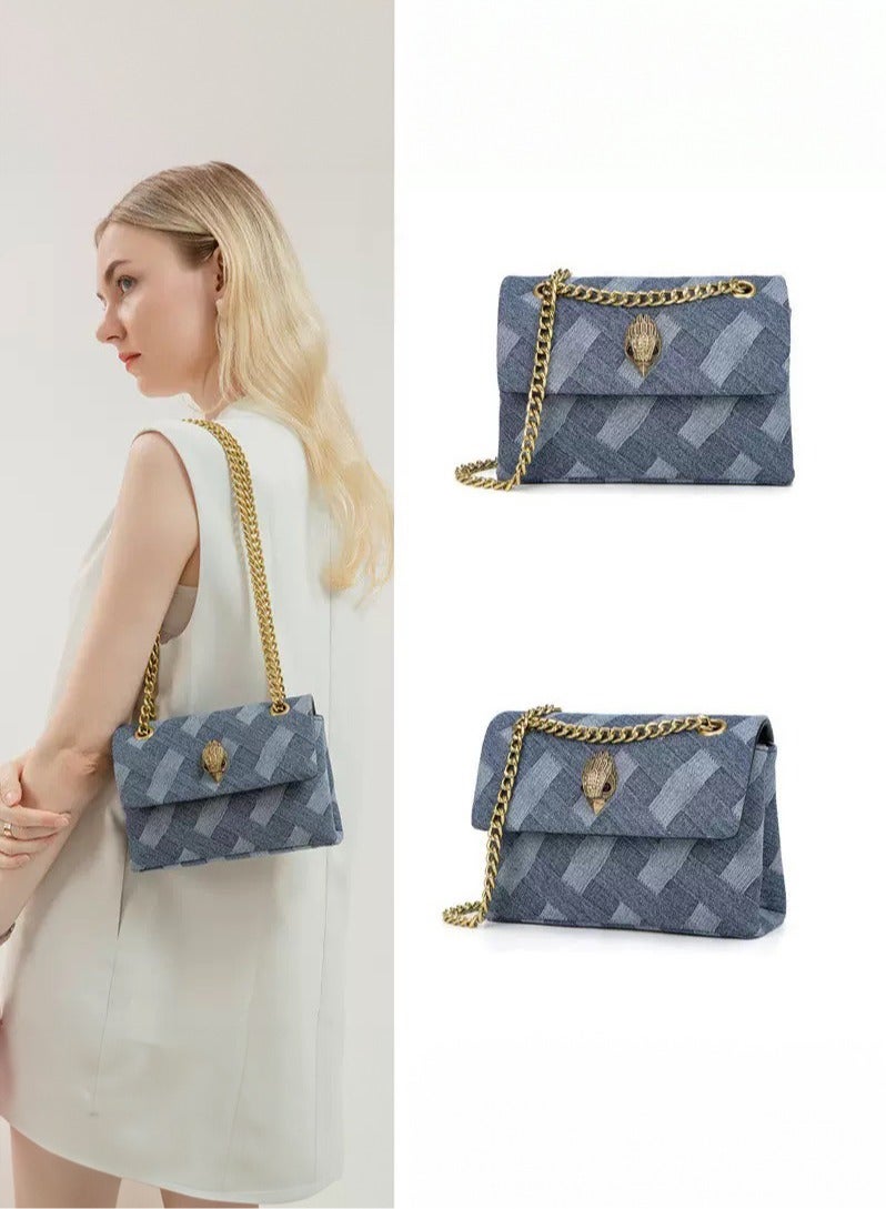 Kurt Geiger Ladies' gold chain shoulder bag,crossbody bag, fashionable small square bag,versatile casual bag,dinner handbag - Image 1