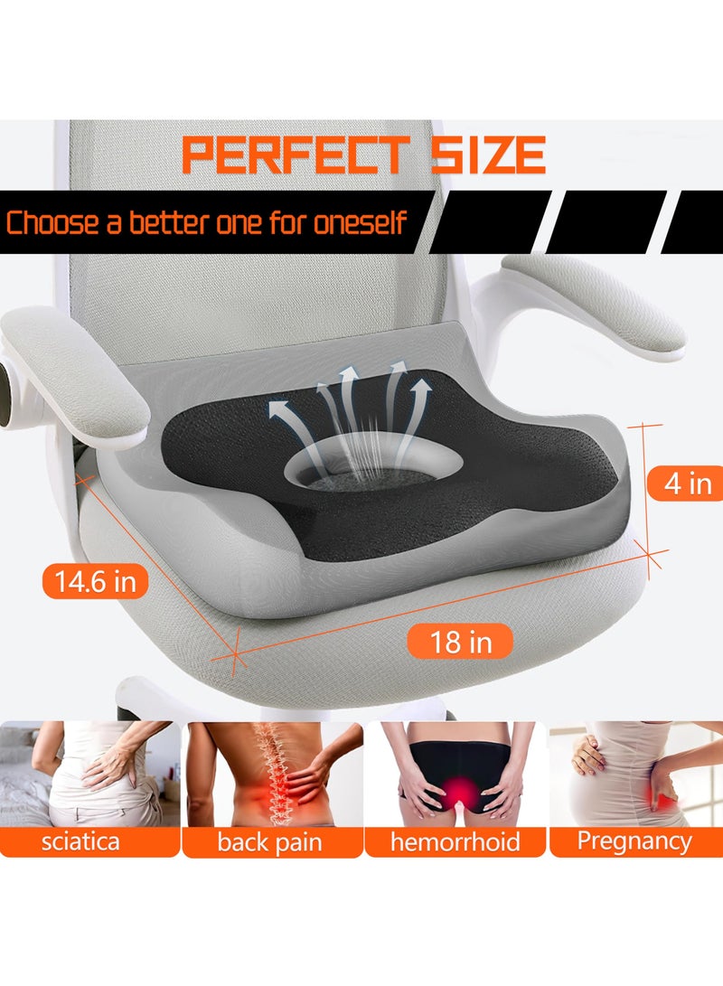 Donut Pillow Hemorrhoid Tailbone Cushion, Memory Foam Cushion for Long Sitting, Office Chair Cushion to Relieve Sciatica, Hemorrhoid Pillow Cushion for Tailbone Pain - Image 2