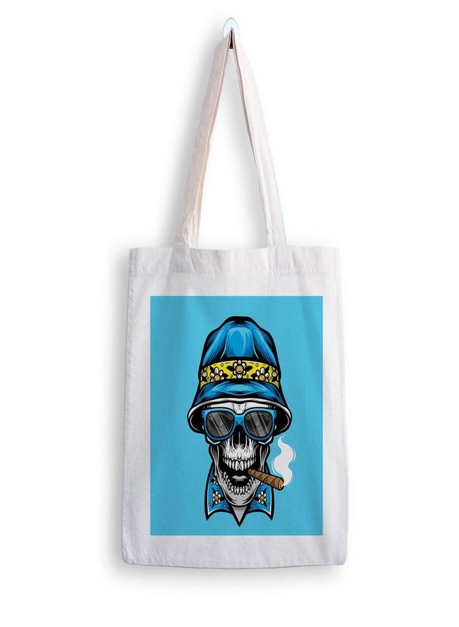 ARTBUG Tote Bag for Women with zip, Aesthetic Canvas tote bag for college girls, office, stylish and reusable - Skull - D No - 098 - Image 1