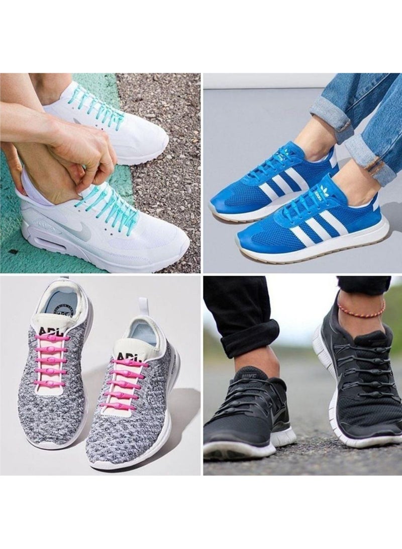 مجموعة من 12 رباط حذاء من السيليكون للأطفال وكبار السن، مزودة بإبزيم أوتوماتيكي لربط الحذاء في ثانية واحدة، وإكسسوارات ربط غير قابلة للانزلاق (أسود) - Image 4