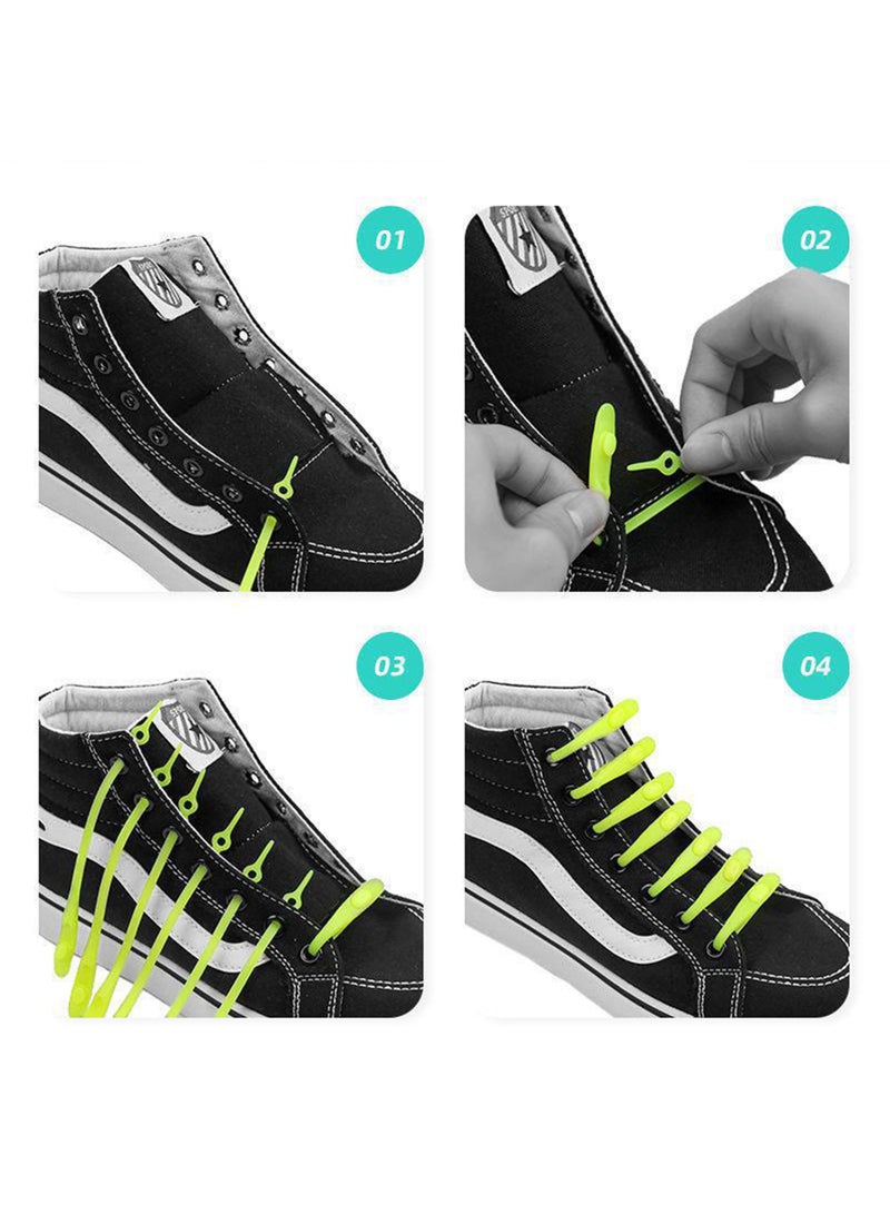 مجموعة من 12 رباط حذاء من السيليكون للأطفال وكبار السن، مزودة بإبزيم أوتوماتيكي لربط الحذاء في ثانية واحدة، وإكسسوارات ربط غير قابلة للانزلاق (أسود) - Image 3