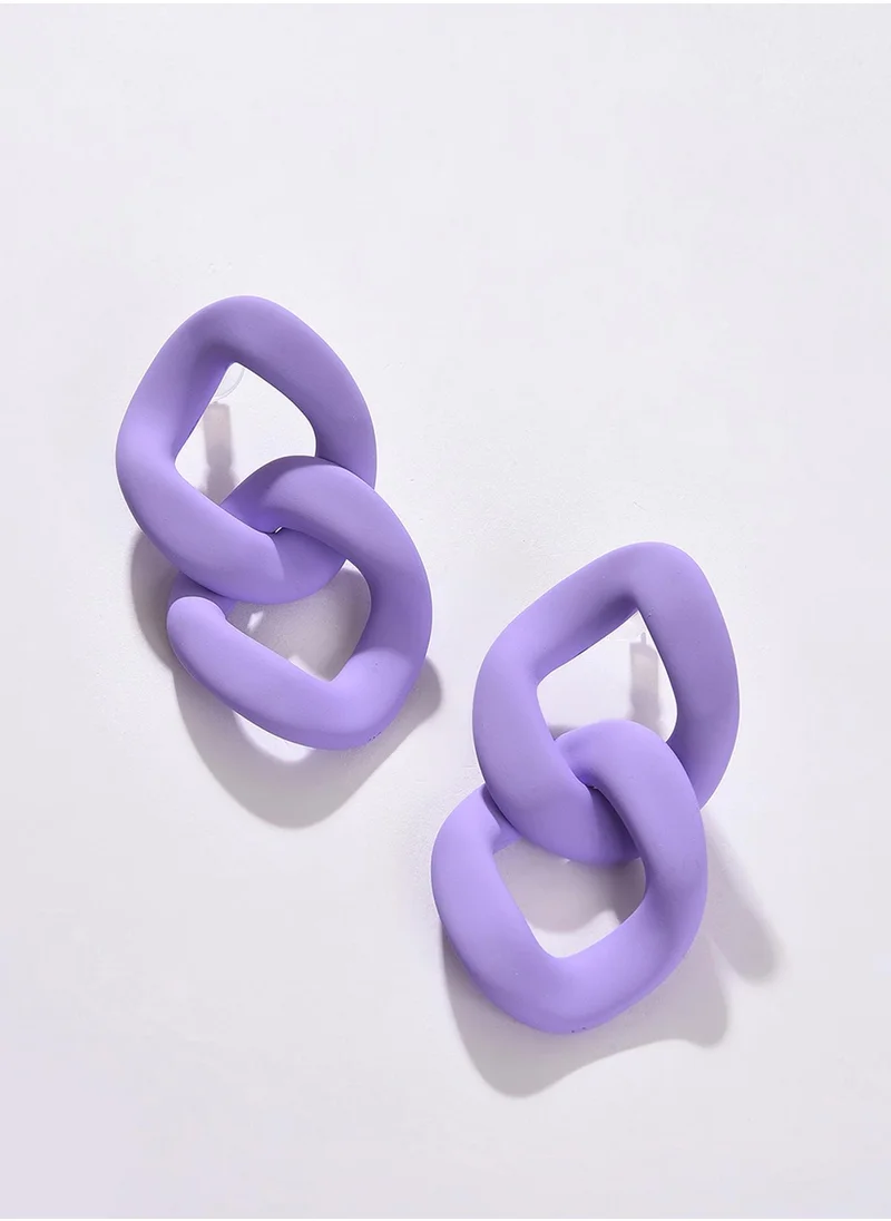 سوهي Purple Contemporary Stud Earrings